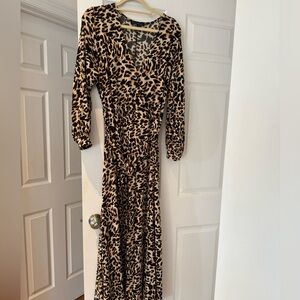 Eloquii leopard print faux wrap maxi Dress. Size 16